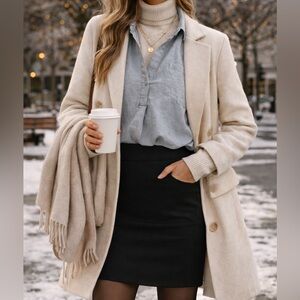 Shirt Risen Los Angeles Casual Chic Linen blend, sz S, Tunic oversized preppy